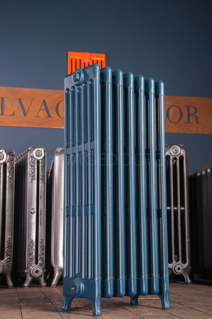 Ideal Standard 6 Column Cast Iron Radiator 925mm High in Farrow & Ball in Hague Blue
