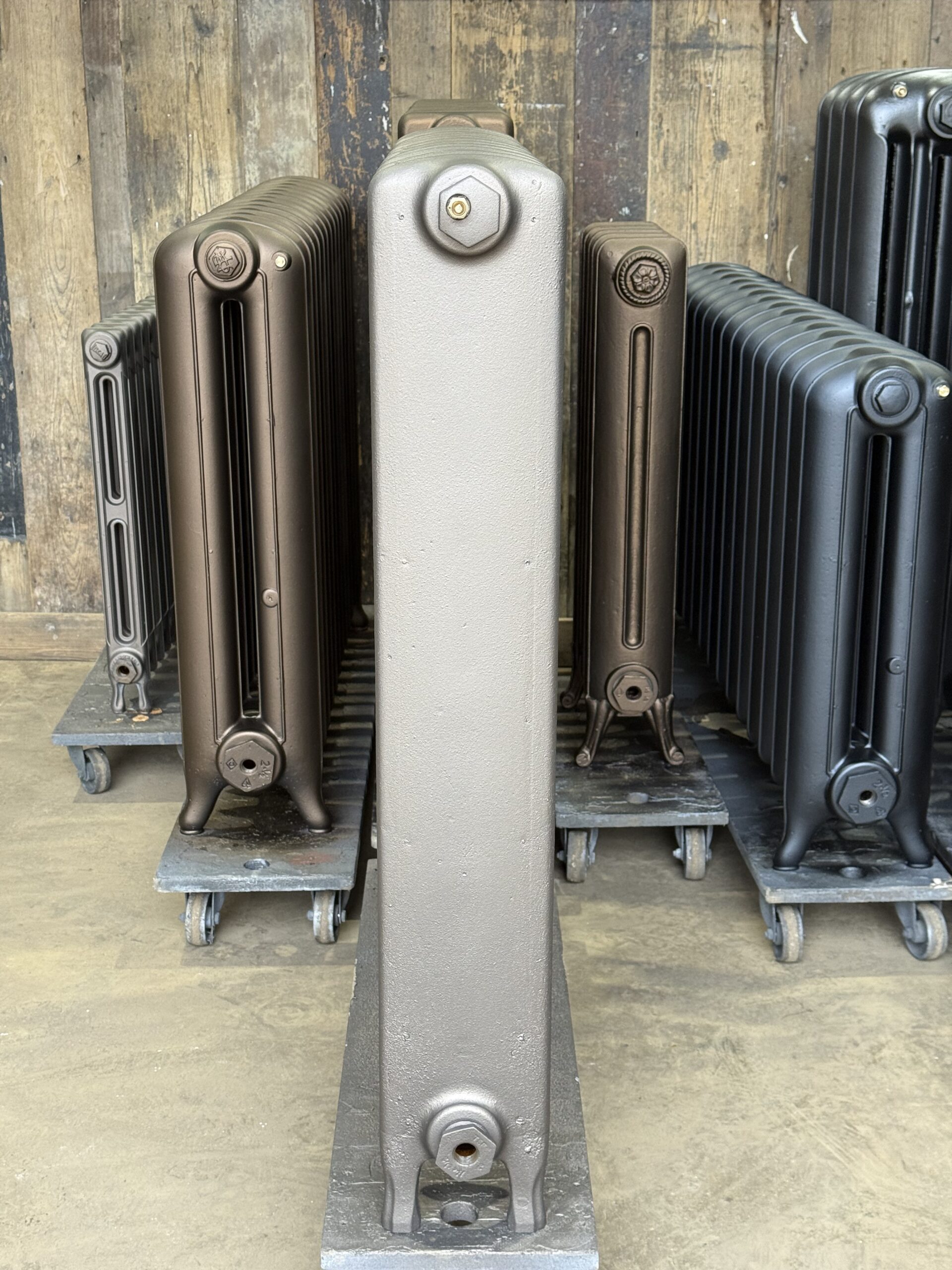 925mm High x 792mm Long Crane School Cast Iron Radiator in Gunmetal Bronze